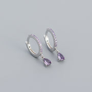 sterling silver colored stone earrings, view 4 - MRSLM