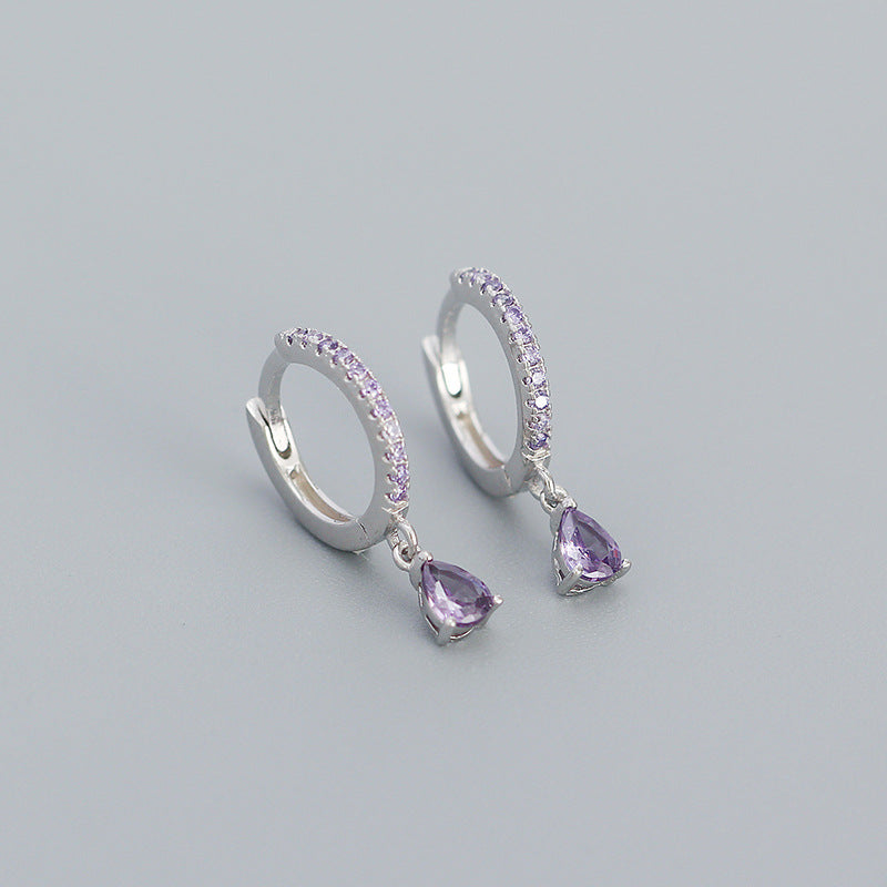 sterling silver colored stone earrings, view 4 - MRSLM
