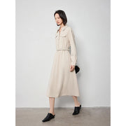 brushed long sleeve shirt dress, view 3 - MRSLM