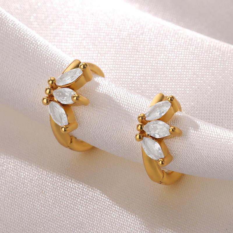 tiny gold leaves hoop earrings - MRSLM