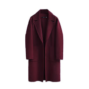 Women's long loose wool-blend coat, view 8 - MRSLM
