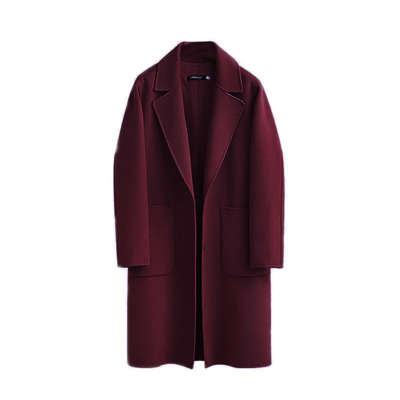 Women's long loose wool-blend coat, view 8 - MRSLM