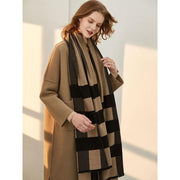 oversized wool plaid winter scarf, view 5 - MRSLM