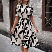 ruffled printed dress, view 2 - MRSLM
