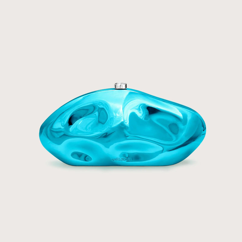 Shimmering shell acrylic clutch, view 5 - MRSLM
