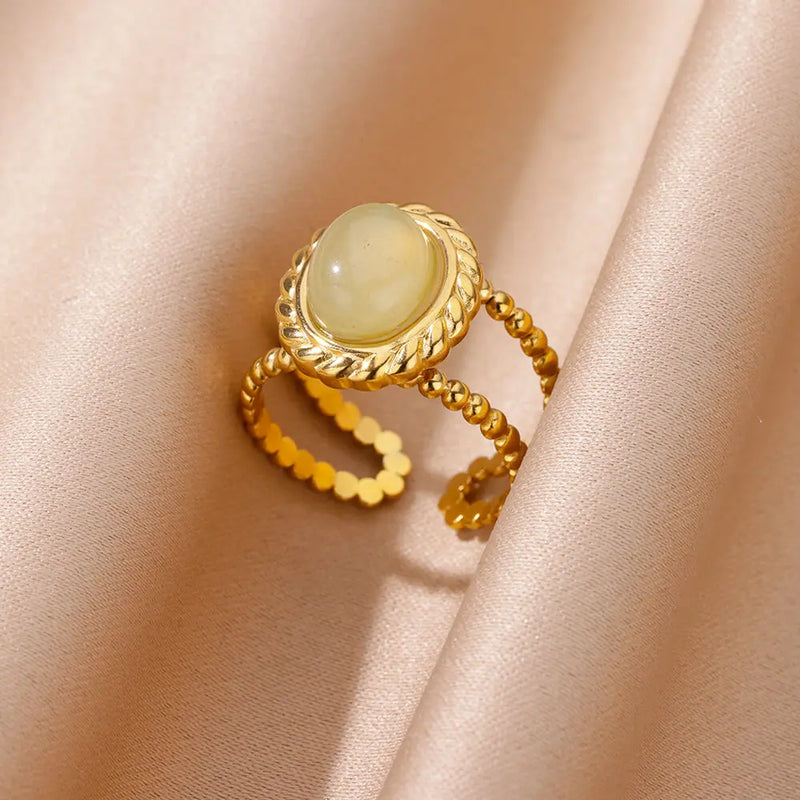 natural white opal ring, view 7 - MRSLM
