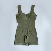 yoga ribbed tank top jumpsuit, view 3 - MRSLM