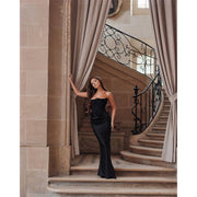 strapless sheath maxi dress, view 4 - MRSLM