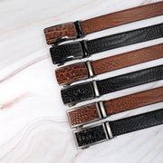 men's crocodile pattern PU belt, view 9 - MRSLM