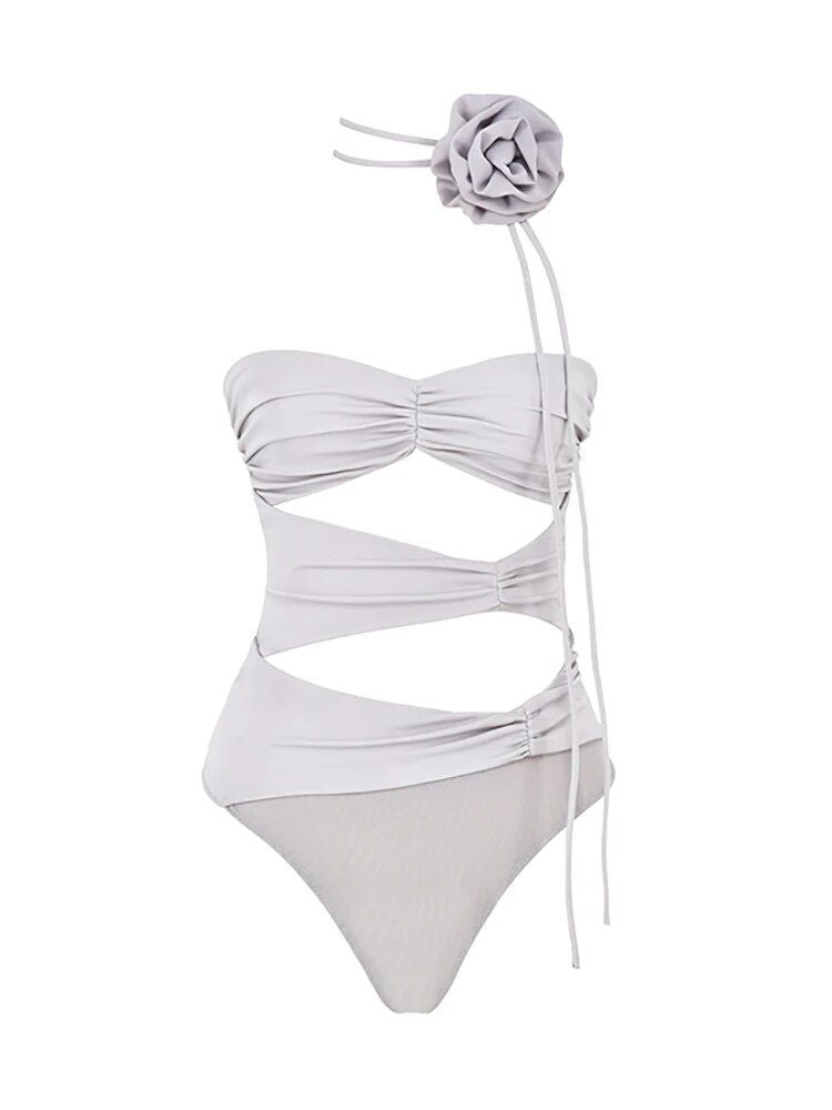 purple off-shoulder ruched bodysuit, view 2 - MRSLM