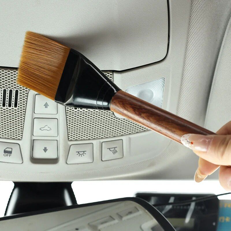 Cleaning Brush Wood Handle Tools Car Interior