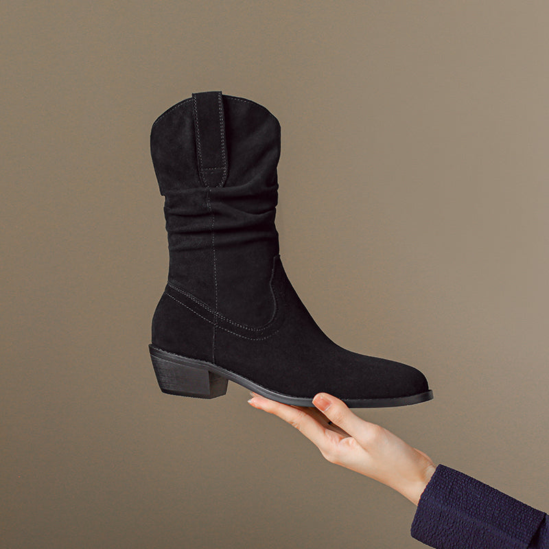 women's suede pointy toe ankle boots, view 6 - MRSLM