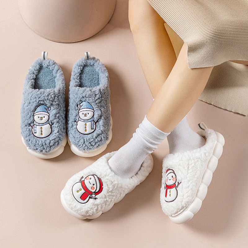 snowman plush house slippers, view 2 - MRSLM