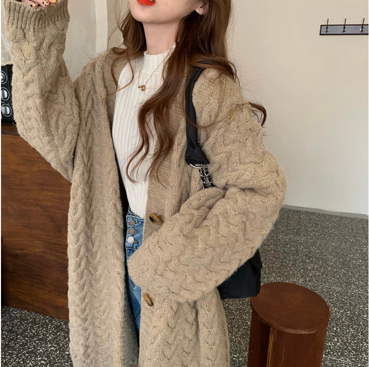 women's mid-length baggy cardigan coat, view 8 - MRSLM