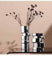 electroplated silver glass small vase, view 3 - MRSLM