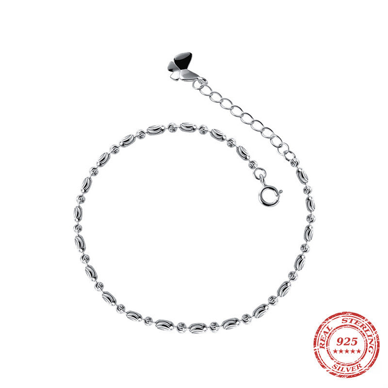 s925 silver bean bead butterfly bracelet, view 2 - MRSLM