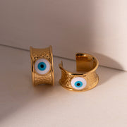 gold-plated devil's eye earrings, view 7 - MRSLM