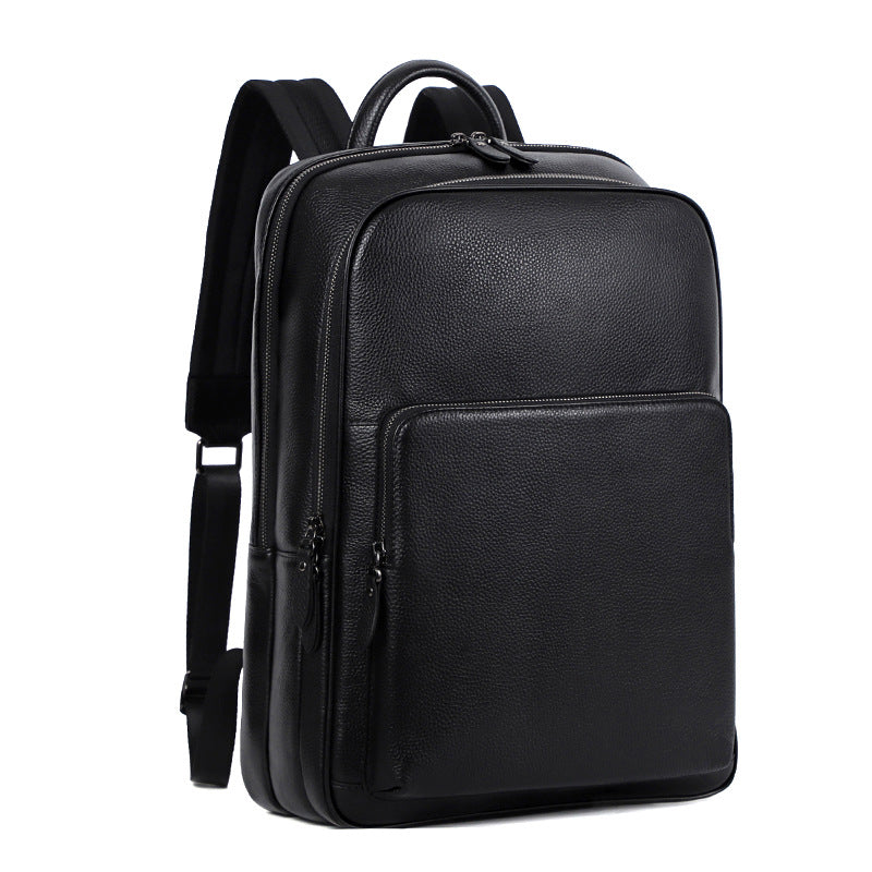 men's multi-compartment leather backpack, view 5 - MRSLM
