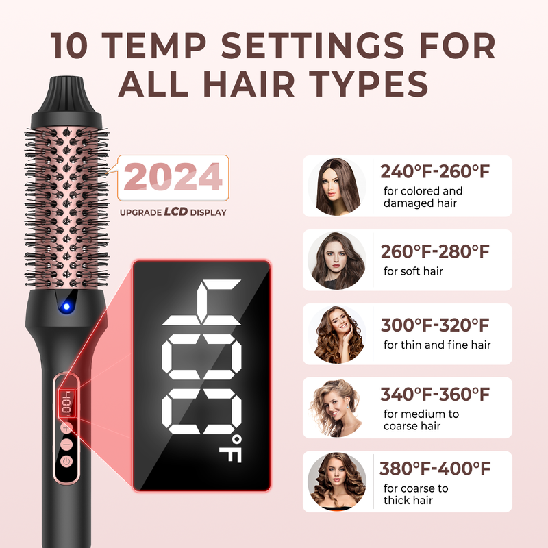 heated curling iron brush, view 2 - MRSLM