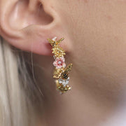 enamel flower petal bee jewelry, view 3 - MRSLM