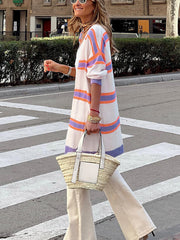 women's multicolor loose cardigan sweater, view 7 - MRSLM