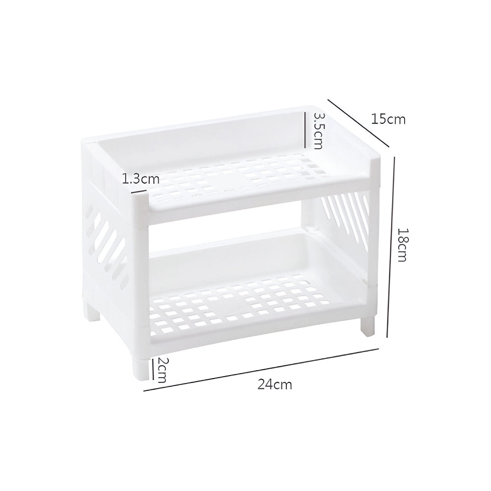 PP Desktop Double Layer Storage Rack for Organizing Desk and Office