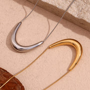 arc v-shaped pendant necklace, view 9 - MRSLM