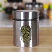 Clear glass food storage jars with airtight lid, view 4 - MRSLM