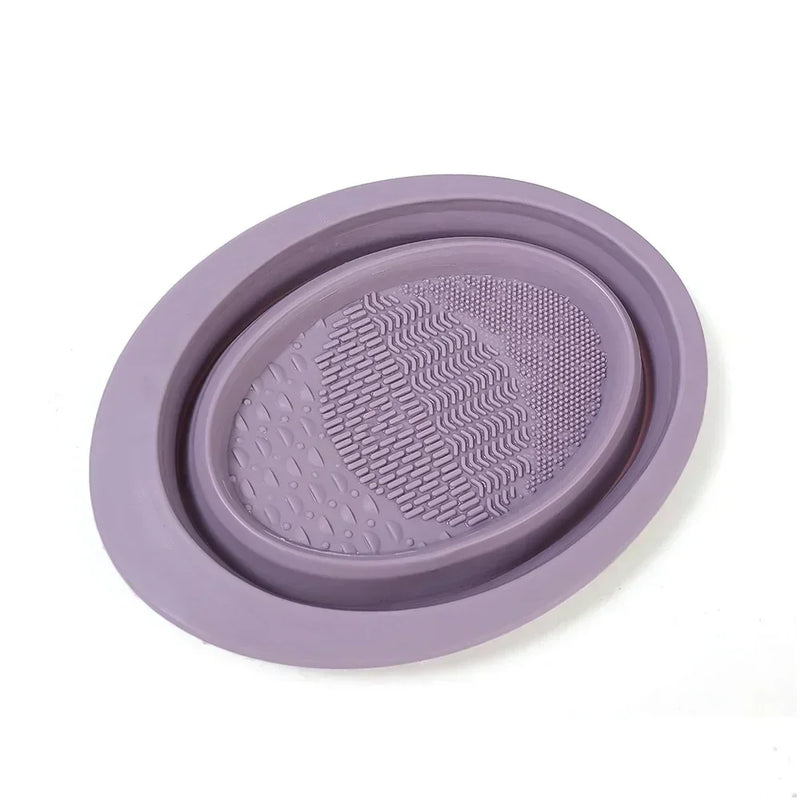 silicone folding makeup brush cleaning bowl, view 4 - MRSLM