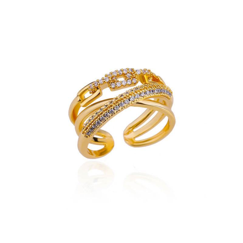 cubic zirconia stainless steel ring, view 9 - MRSLM