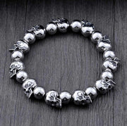 men's titanium steel skull bracelet, view 5 - MRSLM