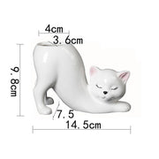 cat tail porcelain flower pot, view 2 - MRSLM