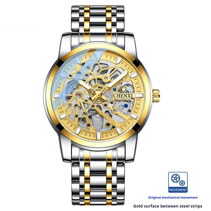 men's hollow automatic mechanical watch, view 6 - MRSLM