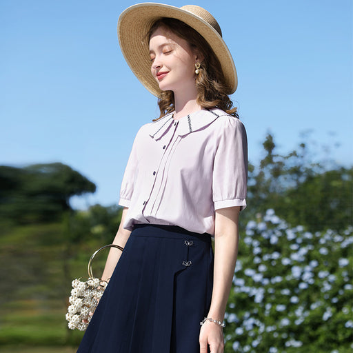 puff sleeve blouse with Peter Pan collar - MRSLM