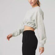 chic cotton cropped hoodie for women, view 7 - MRSLM