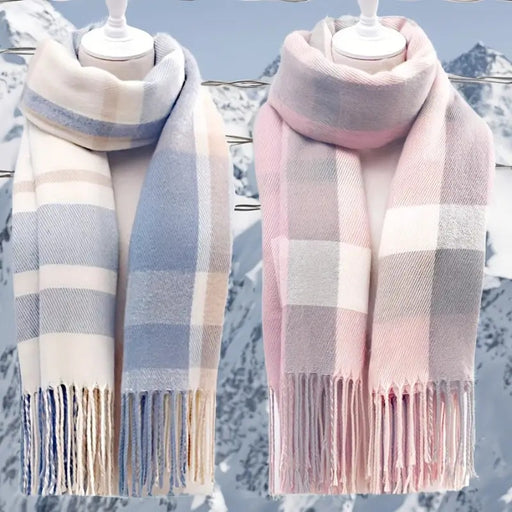 Thick plaid tassel winter scarf - MRSLM