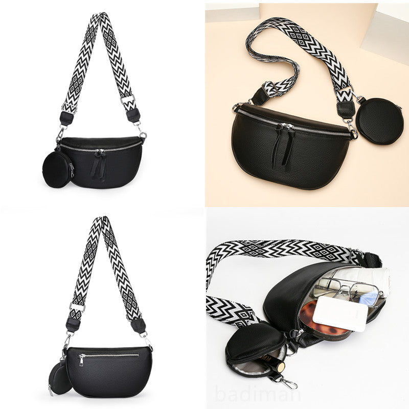 leather crossbody chest bag, view 9 - MRSLM