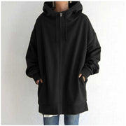 women's fuzzy full-zip long hoodie, view 7 - MRSLM