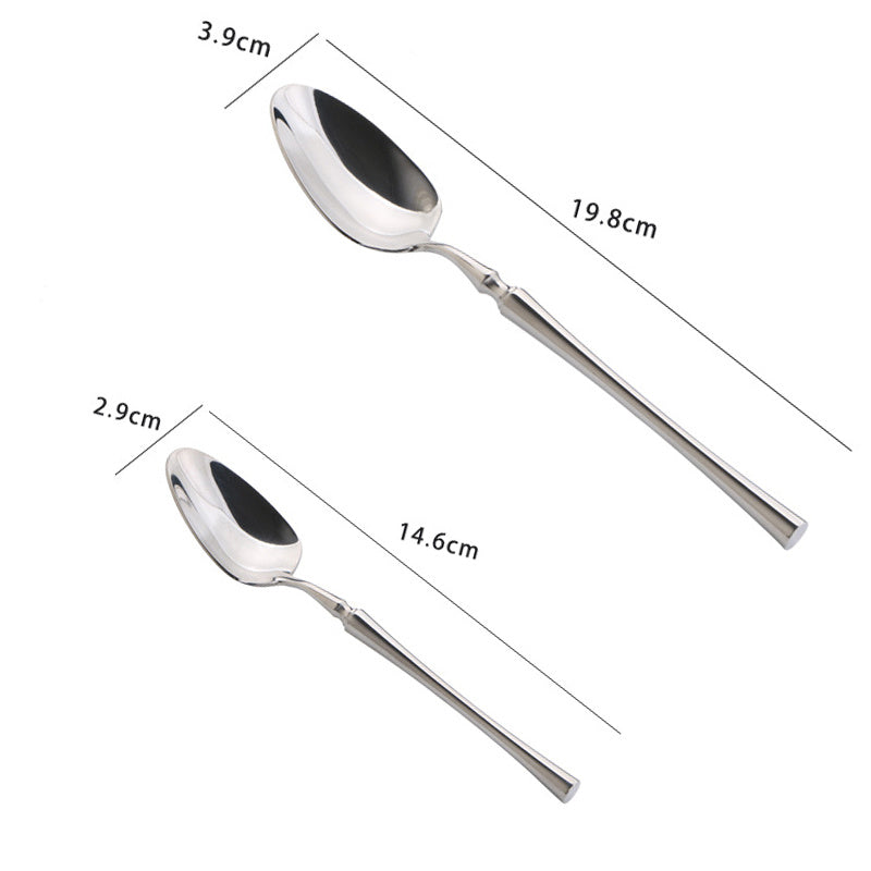 stainless steel western steak knife fork spoon set, view 4 - MRSLM