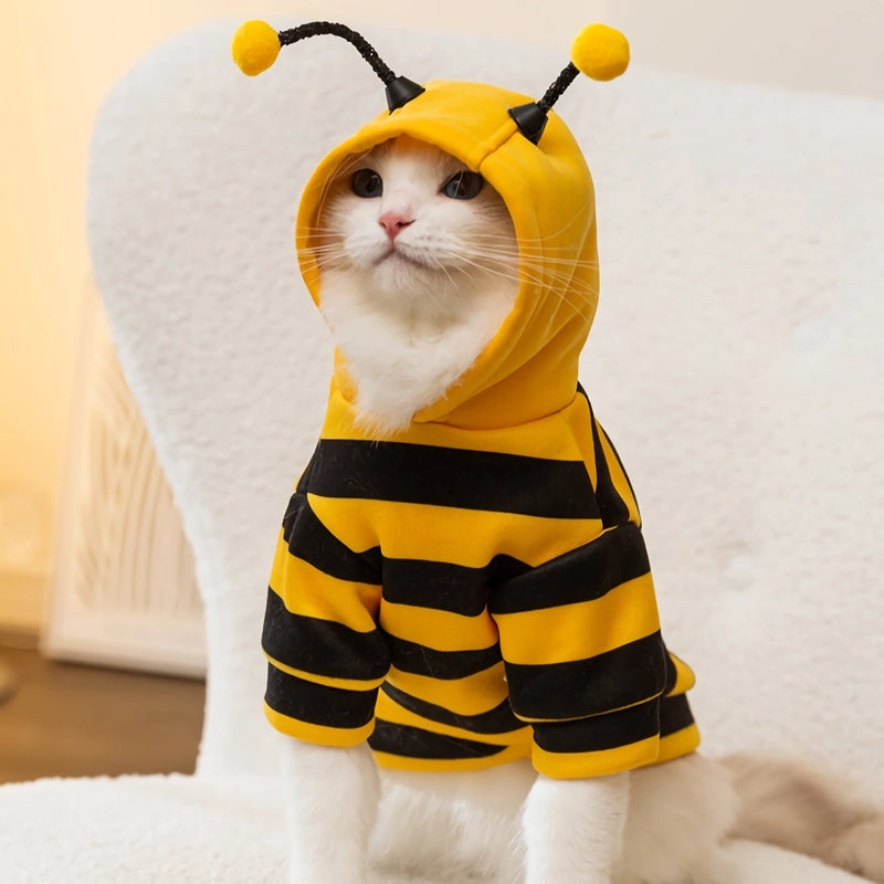 bee-inspired pet hoodie for cats and small dogs, view 5 - MRSLM