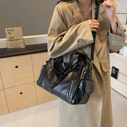 Women's large slouchy PU leather shoulder bag, view 9 - MRSLM