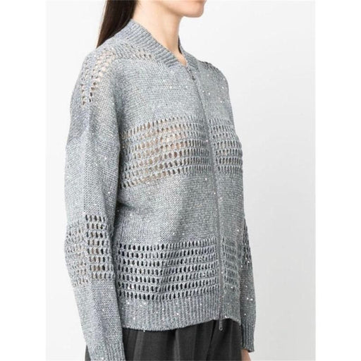 sequin linen cardigan, view 3 - MRSLM