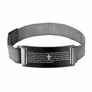 Christian cross magnetic cuff bracelet for men, view 2 - MRSLM