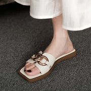 retro slippers with metal buckle, view 6 - MRSLM