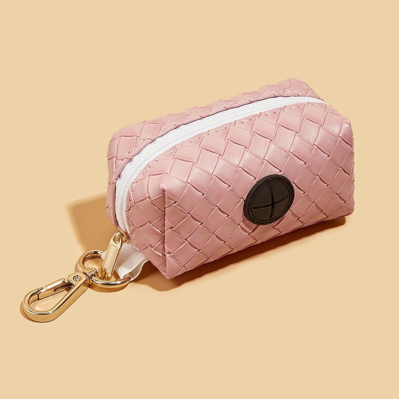 PU leather dog poop bag holder, view 3 - MRSLM