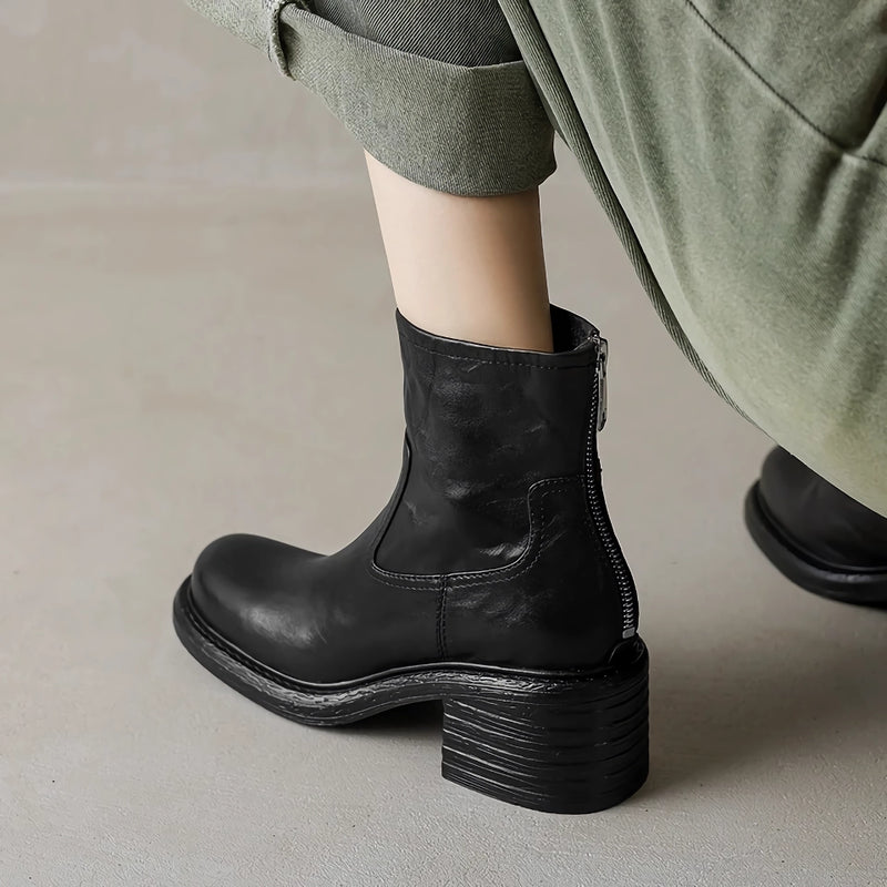 women's leather ankle boots, view 8 - MRSLM