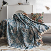 blue flower jacquard sofa slipcover, view 3 - MRSLM