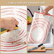 silicone baking mat with dough scraper, view 4 - MRSLM