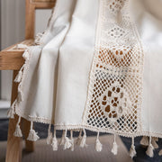 beige crochet mesh curtain, view 2 - MRSLM