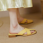 genuine leather rome style mules, view 5 - MRSLM